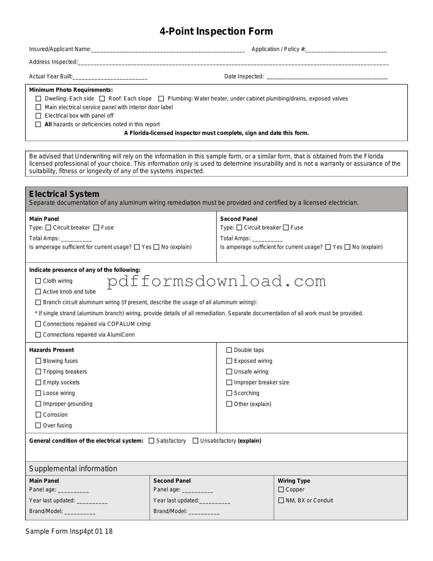Download 4 Point Inspection Template