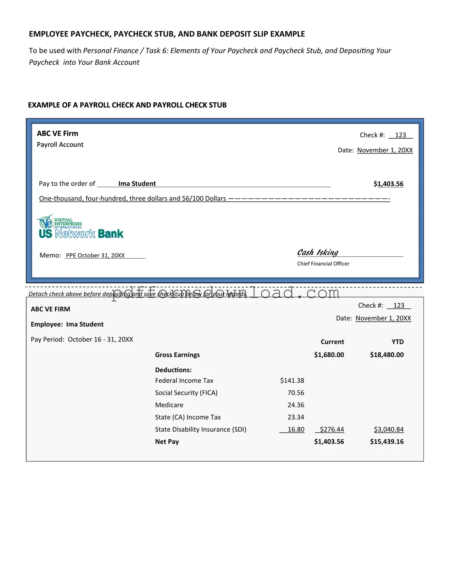 Download Payroll Check Template