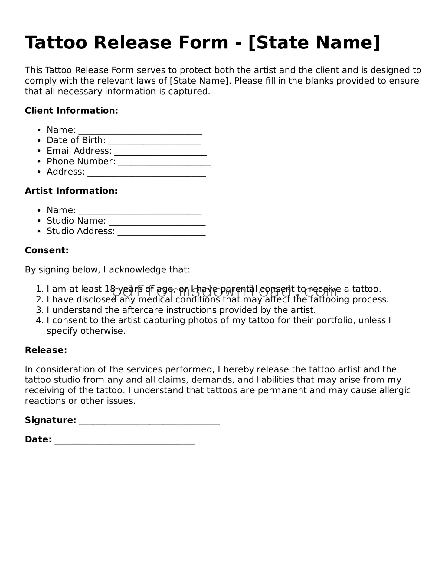 Official Tattoo Release Document