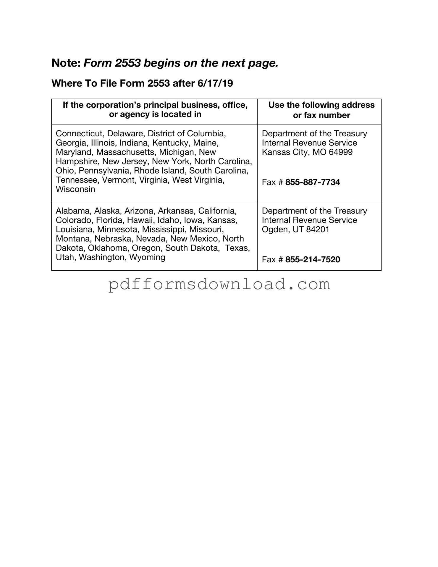Download IRS 2553 Template