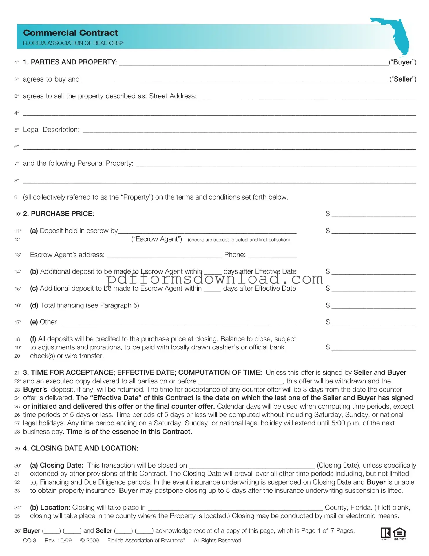 Download Florida Commercial Contract Template