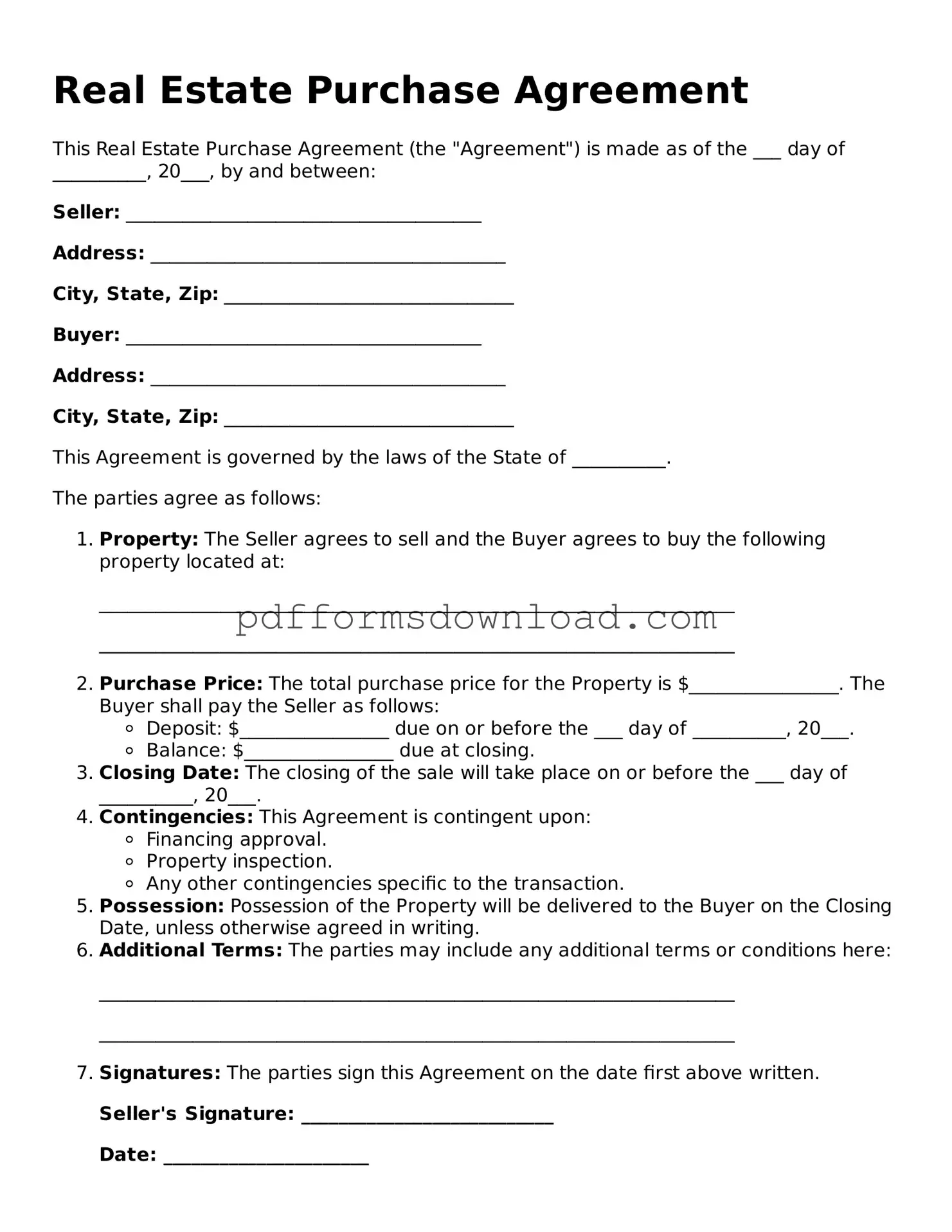 Official Real Estate Purchase Agreement Document