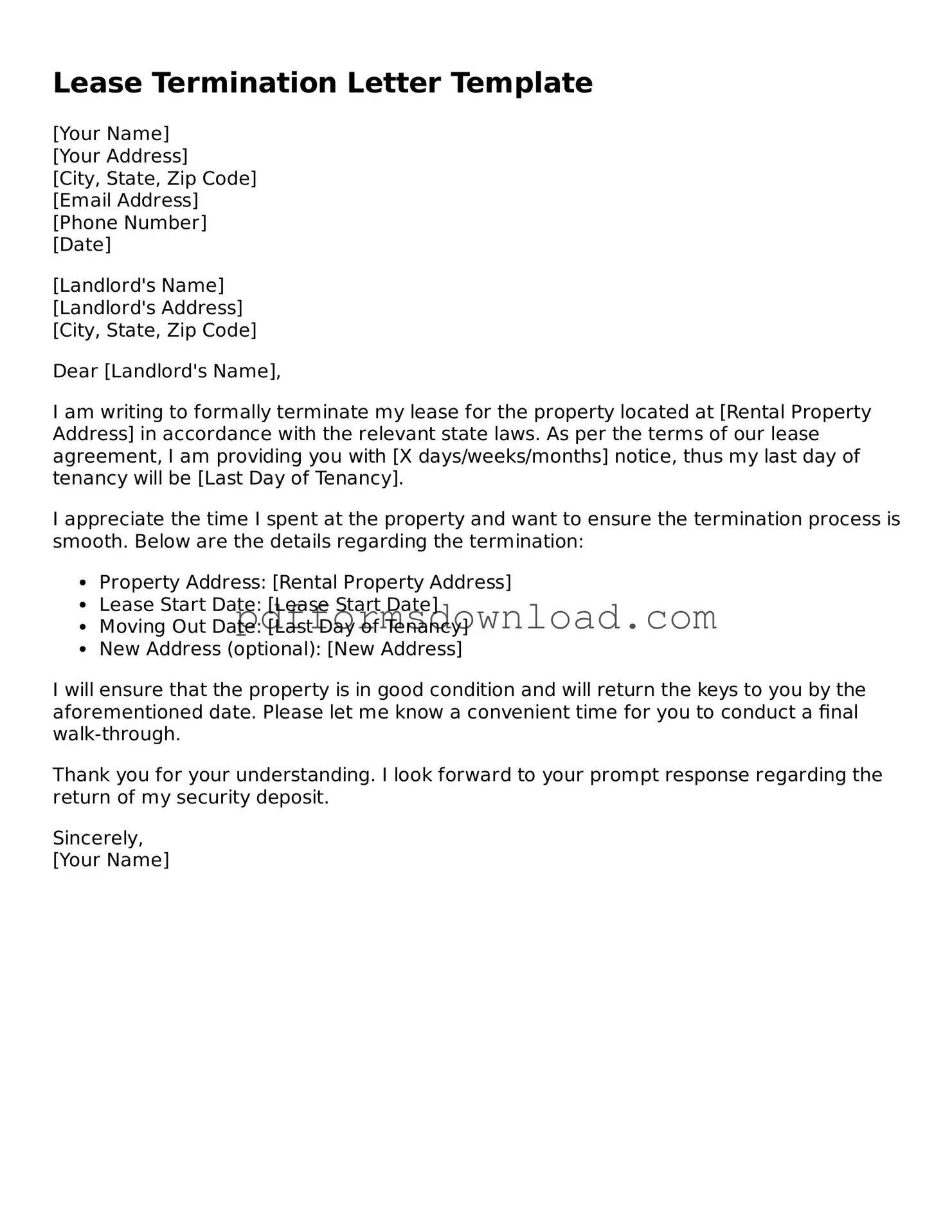 Official Lease Termination Letter Document