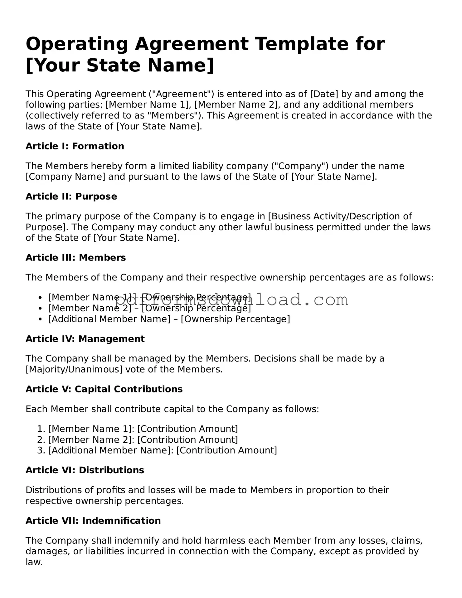 Official Operating Agreement Document