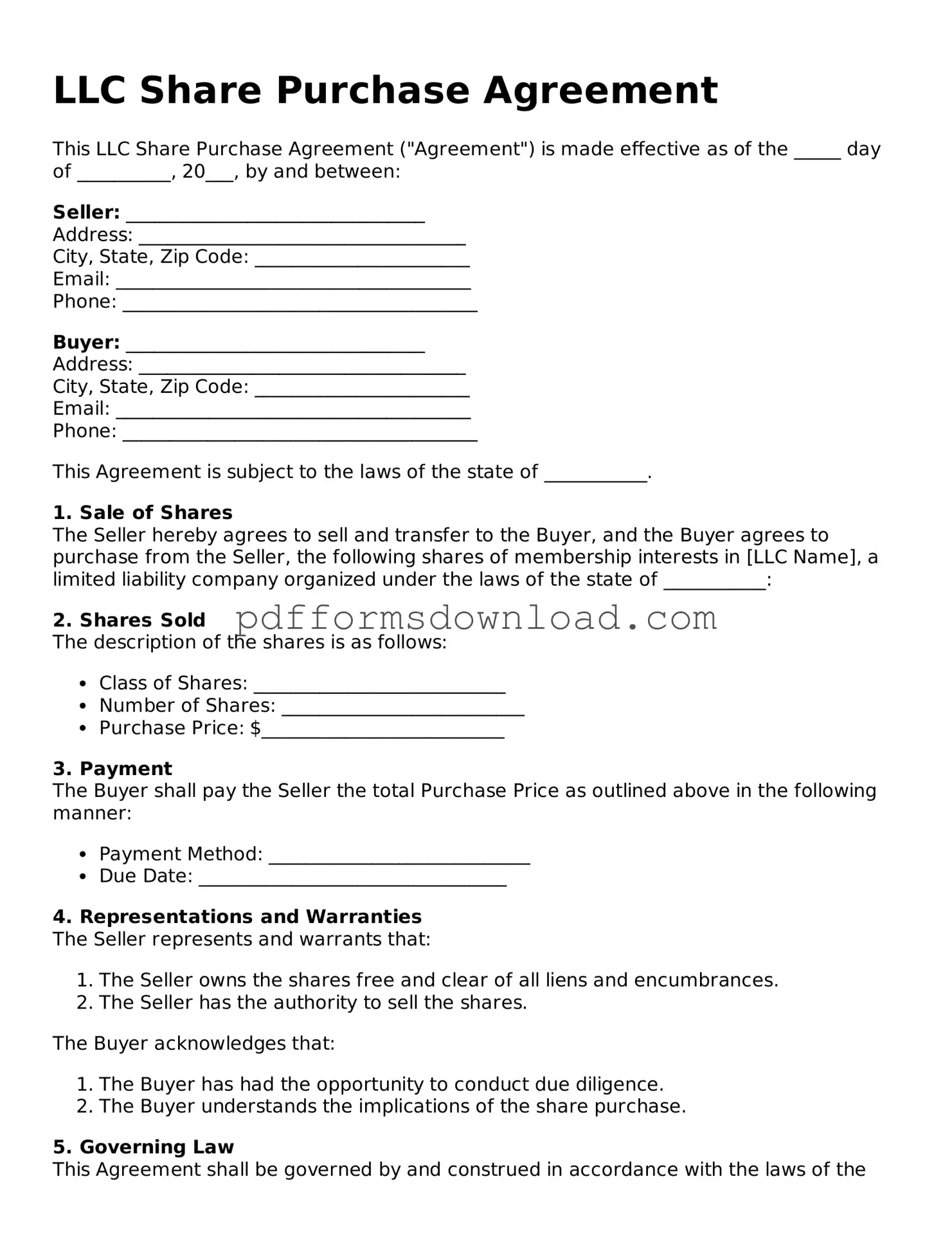 Official LLC Share Purchase Agreement Document