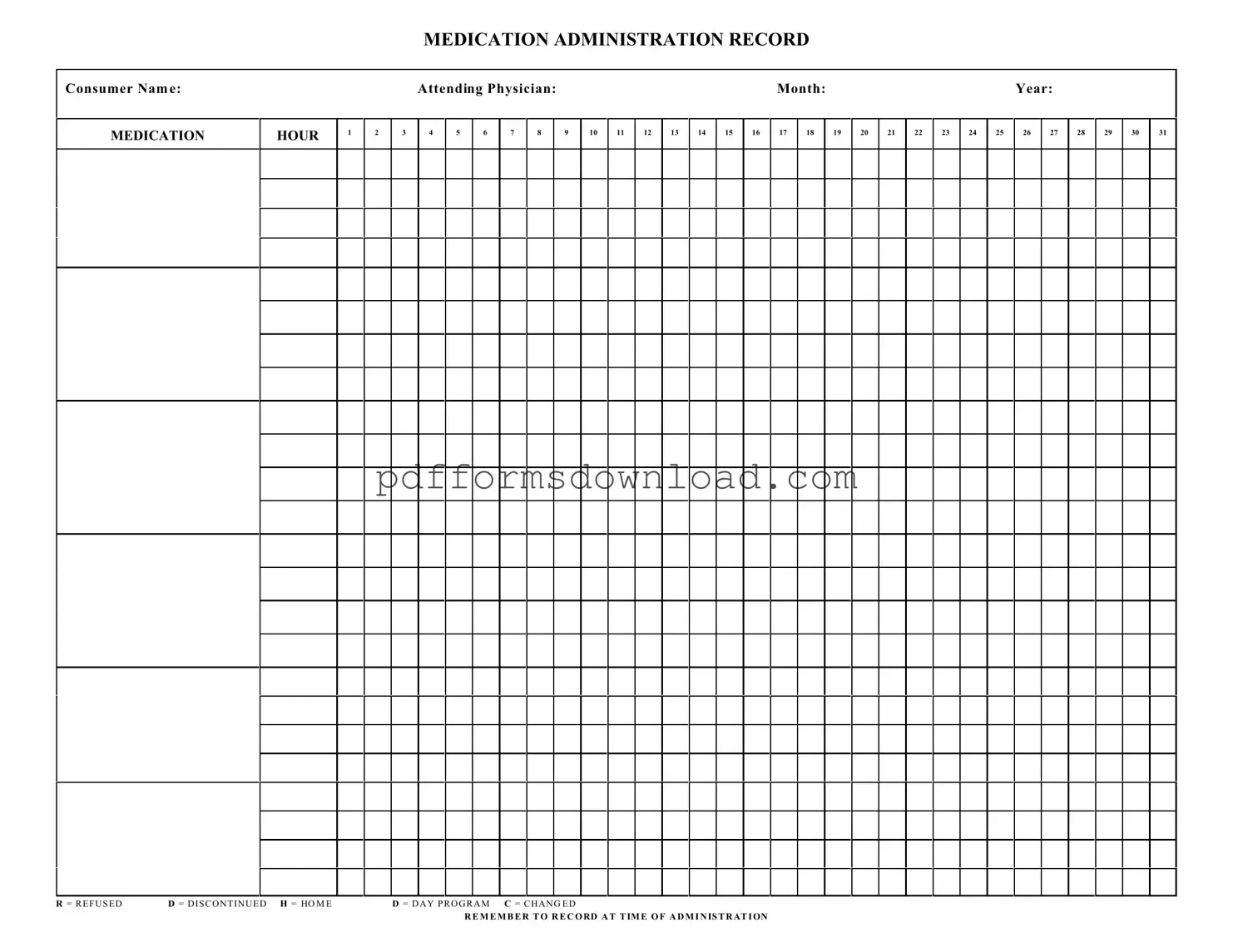 Download Medication Administration Record Sheet Template