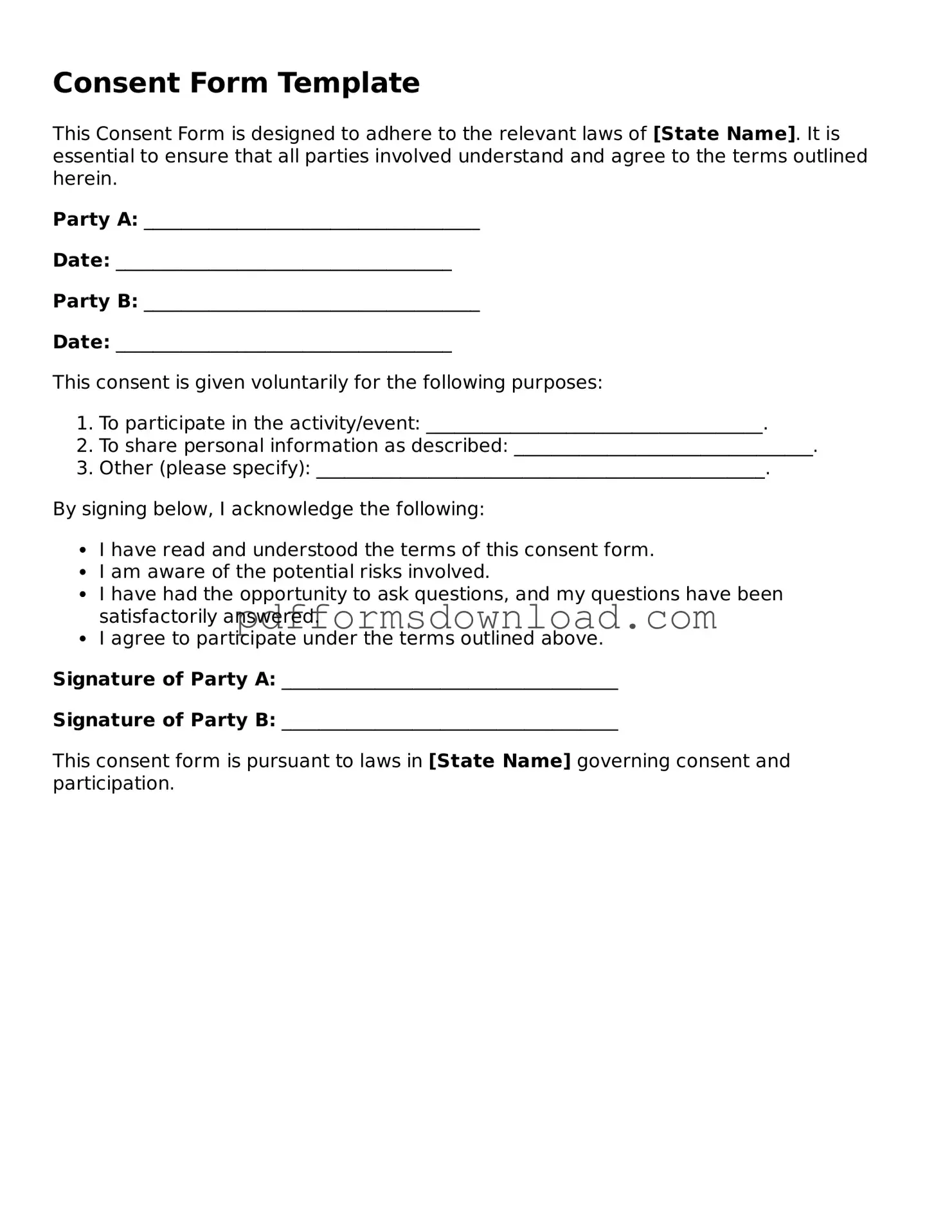 Official Consent Document