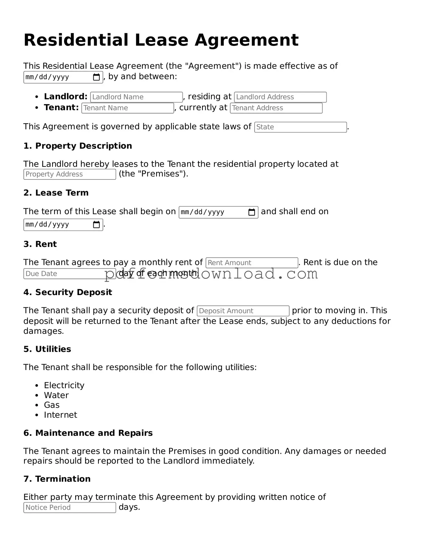 Official Lease Agreement Document