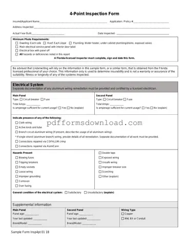 Download 4 Point Inspection Template