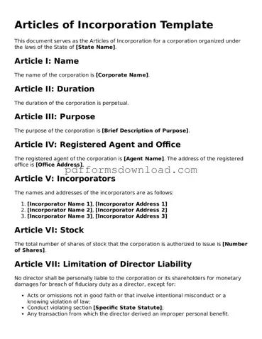 Official Articles of Incorporation Document