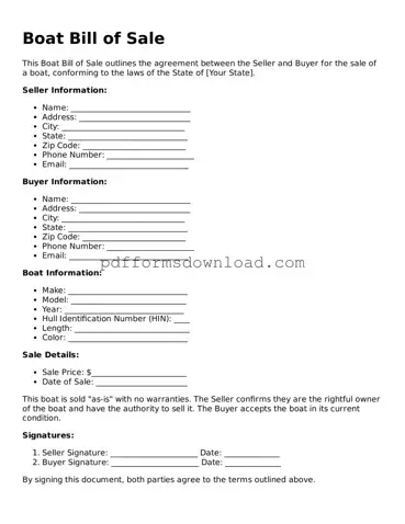 Official Boat Bill of Sale Document