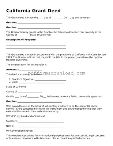 Printable California Deed Form