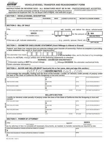 Download California Fotm Reg 262 Template