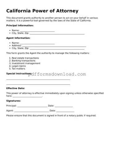 Printable California Power of Attorney Form