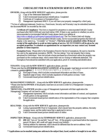 Download Dekalb County Water Application Template