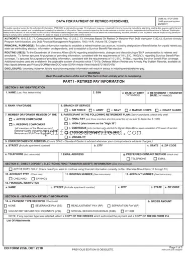 Download DD 2656 Template