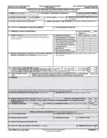 Download Dd 214 Template