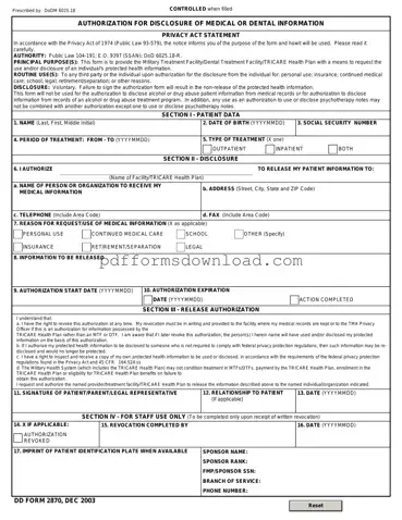 Download DD 2870 Template