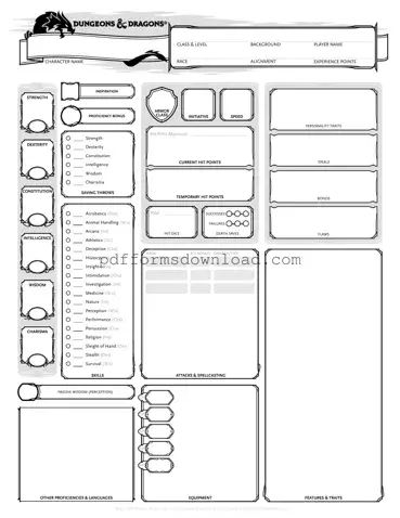 Download Dnd Character Sheet Template
