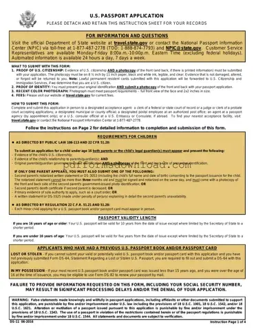 Download DS-11 U.S. Passport application Template