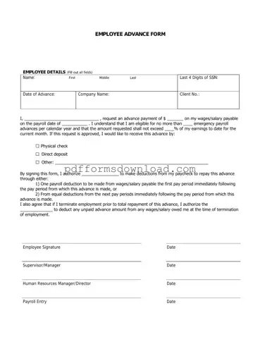 Download Employee Advance Template