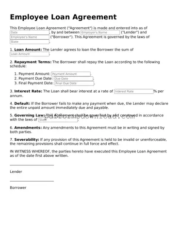 Official Employee Loan Agreement Document