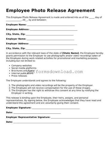 Official Employee Photo Release Document