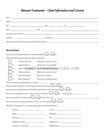 Download Facial Consent Template