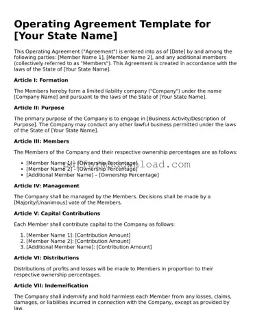 Official Operating Agreement Document