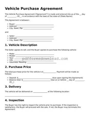 Official Vehicle Purchase Agreement Document