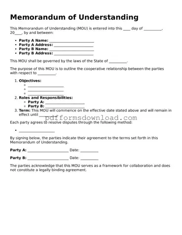 Official Memorandum of Understanding Document