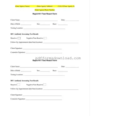 Download Negative Hiv Test Template