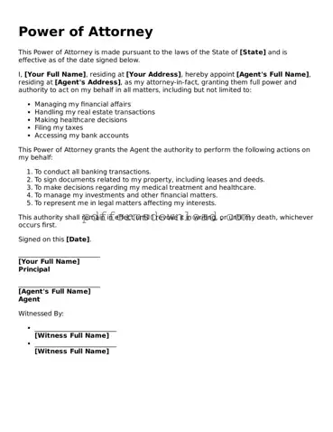 Official Power of Attorney Document
