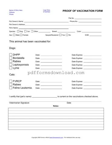 Download Proof Of Vaccination Dog Template
