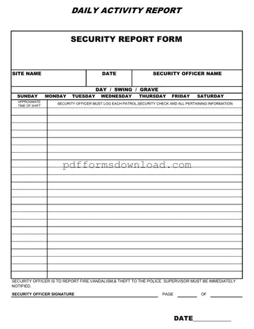 Download Security Guard Daily Report Sample Template