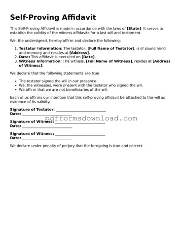 Official Self-Proving Affidavit Document