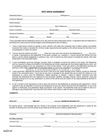 Download Test Drive Template