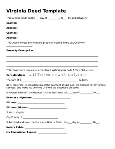 Printable Virginia Deed Form