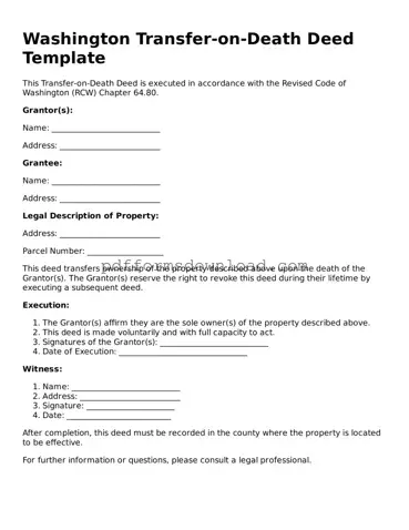 Printable Washington Transfer-on-Death Deed Form