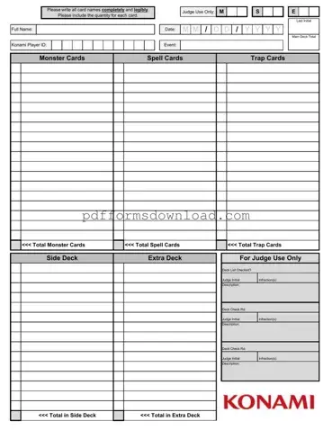 Download Konami Decklist Template